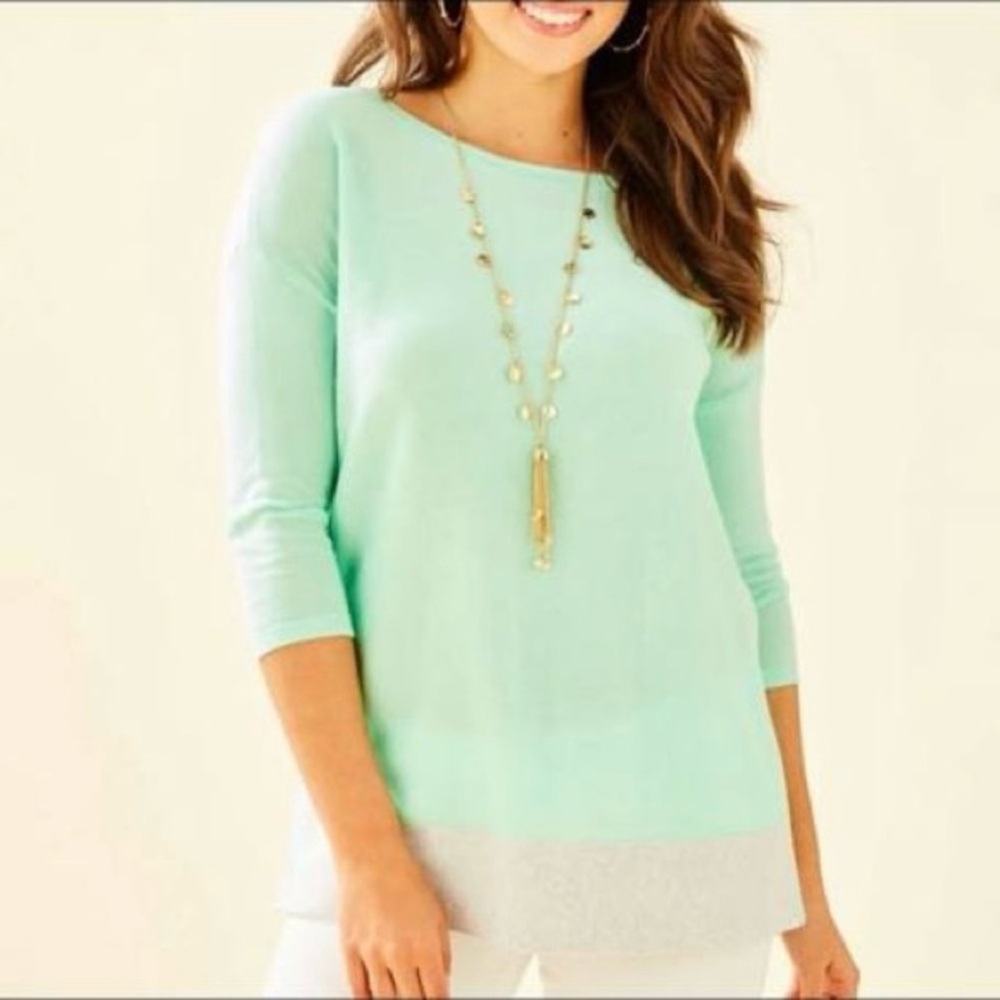 Lilly Pulitzer Coolmax Dayna Resort Aqua Sweater size XS